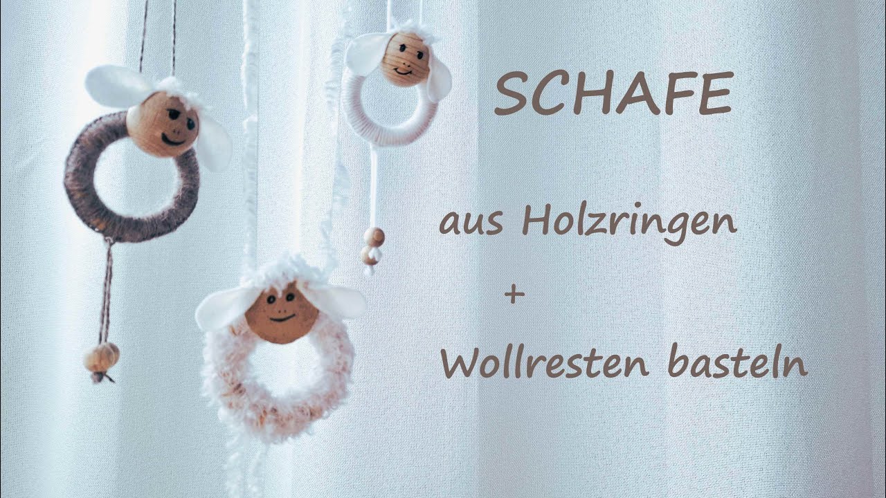 Deko mit Ring und Wolle basteln – Schaf